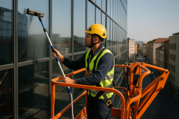 Pot închiria nacele pentru curățarea geamurilor la înălțime?