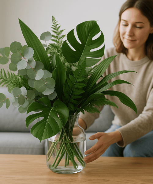 Buchetul fără flori: cum să creezi impact doar cu plante verzi?